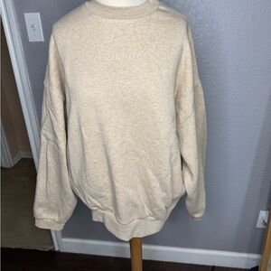 Essentials Beige Crewneck Sweater
